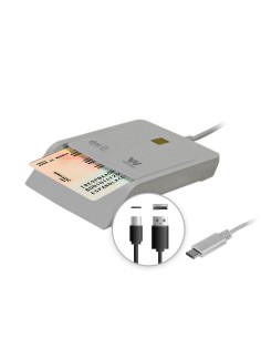 Woxter Lector Dni Electrónico Blanco - Lector DNIe USB C y USB A