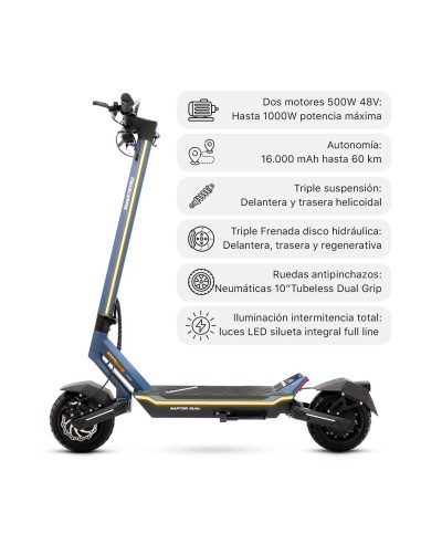 Patinete eléctrico smartGyro Raptor Dual Evo
