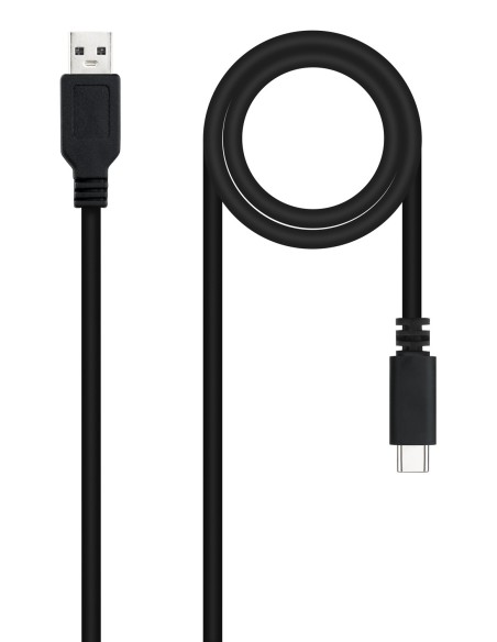 Nanocable USB 2.0, 1m cable USB USB C USB A Negro