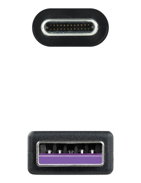 Nanocable USB 2.0, 2m cable USB USB C 2 x USB A Negro