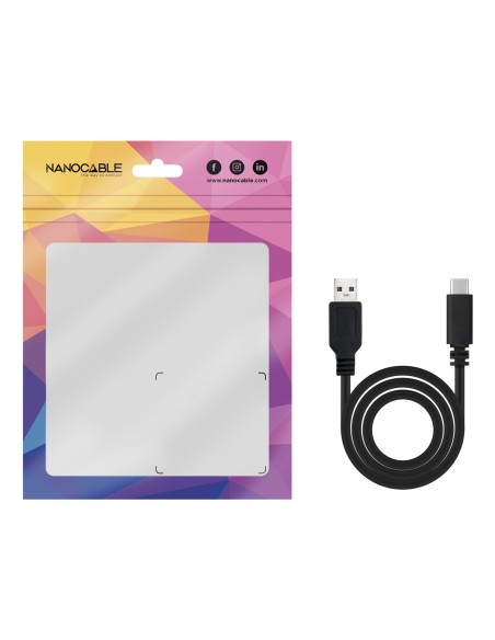Nanocable USB 2.0, 2m cable USB USB C 2 x USB A Negro