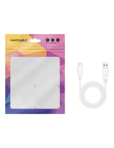 Nanocable Cable USB 2.0 3A, tipo USB-C/M-A/M, Blanco, 2 m