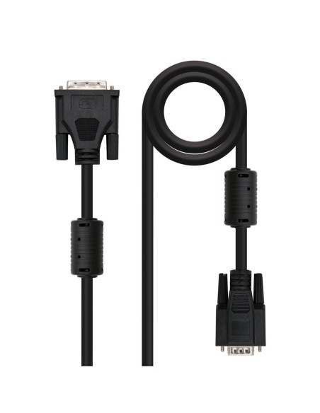 Nanocable DVI - VGA, 5m VGA (D-Sub) Negro